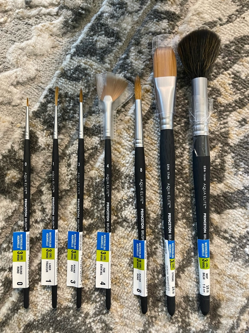 Princeton Aqua Elite Series Synthetic Watercolor Paint Brush Bundle #6 (7)
